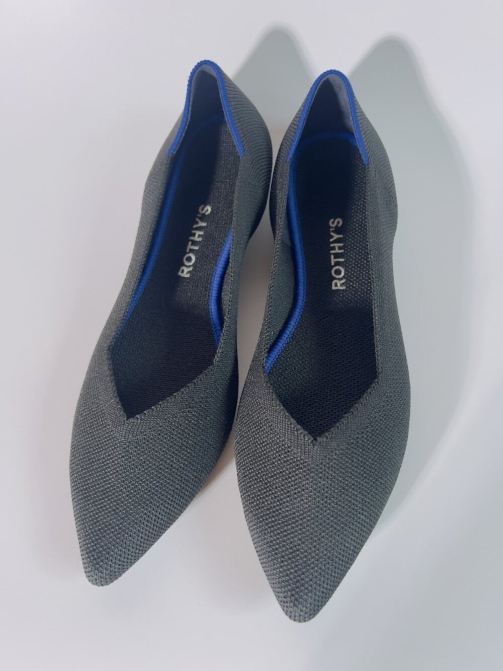 Rothy’s Women’s Black Pointed Toe Knit Flats Size 9.5 New Without Box